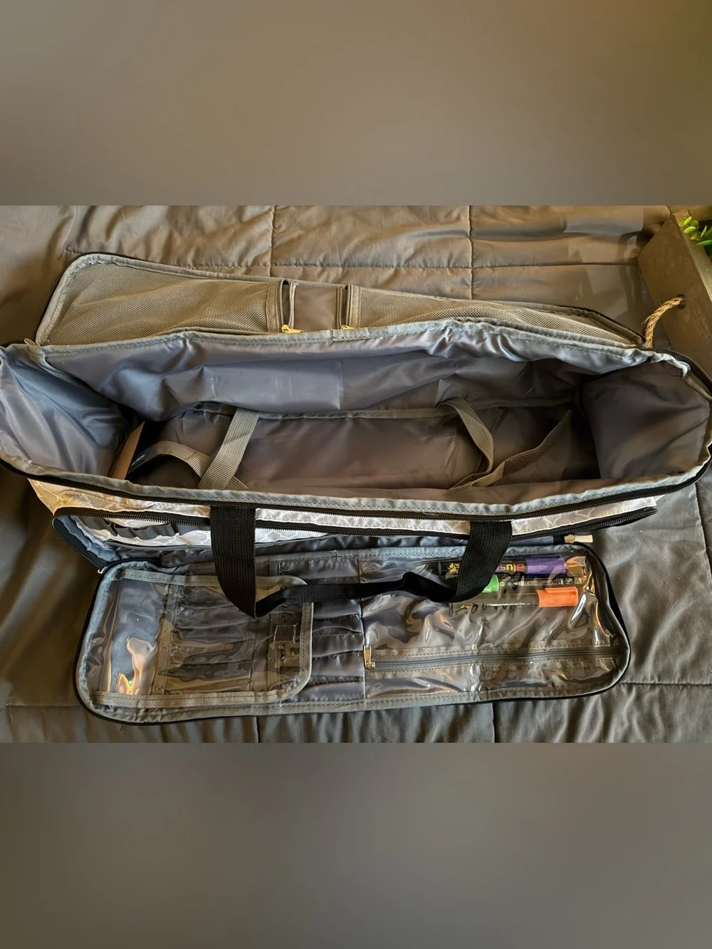 Large Gray Cricut Maker Storage Organizer Bag with Handles
